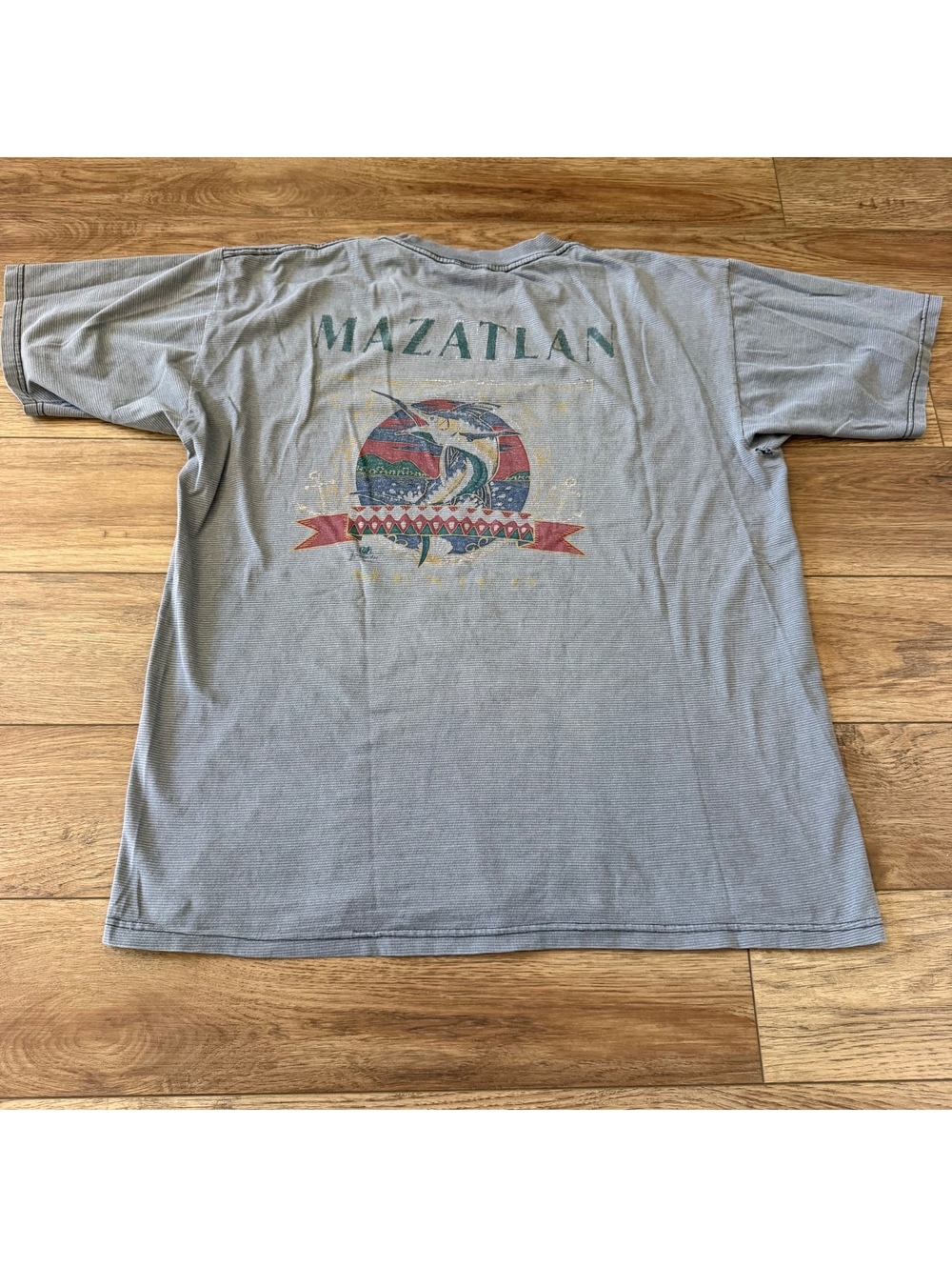 Vtg 90s Iguana Joe Mazatlan Mexico Marlin Fish T Shirt XL
